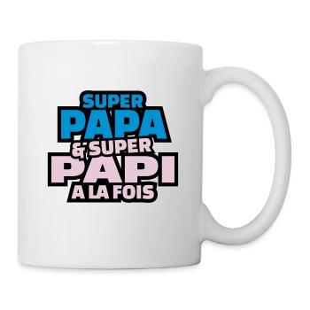 super papa et super papy à la fois - Mug blanc - blanc - Droite