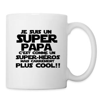 c'est comme un super-héros(super papa) - Mug blanc - blanc - Droite