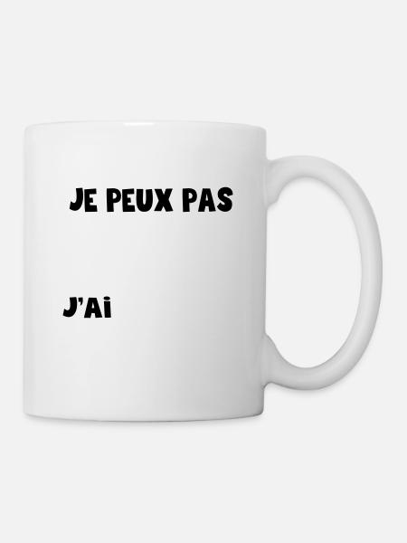 je peux pas j'ai ajoute tes mots - Mug blanc - blanc