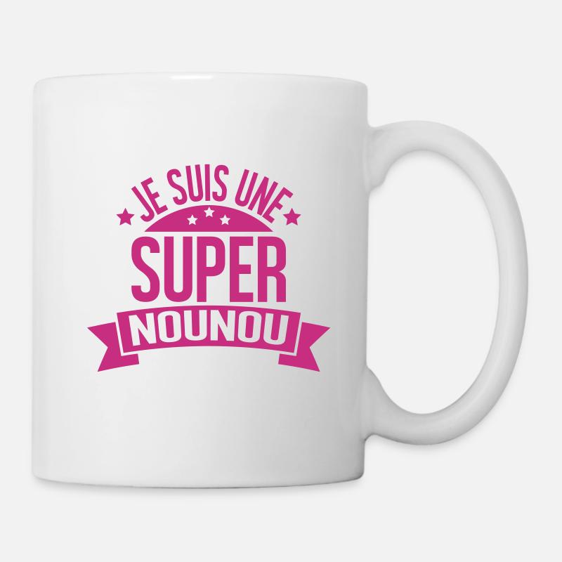je suis une super nounou - Mug blanc - blanc