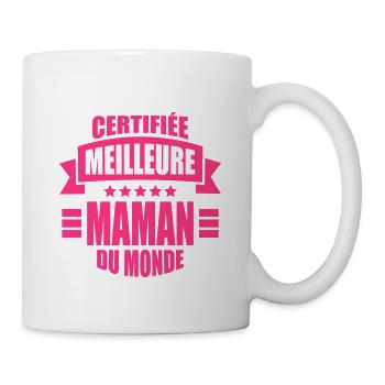 certifiée meilleure maman du monde - Mug blanc - blanc - Droite