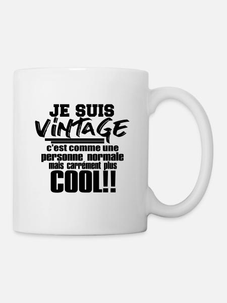 je suis vintage - Mug blanc - blanc