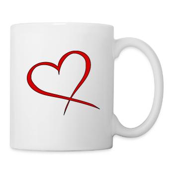 Heart red variation 2 love romantic valentine's day - Mug - white - Right