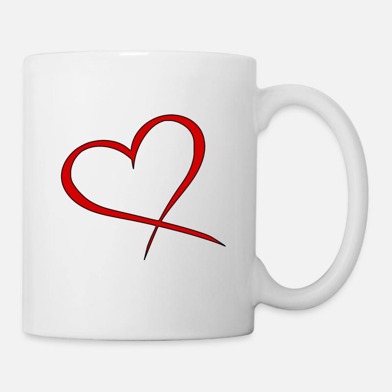 Coeur rouge variation 2 amour romantique saint valentin - Mug blanc - blanc