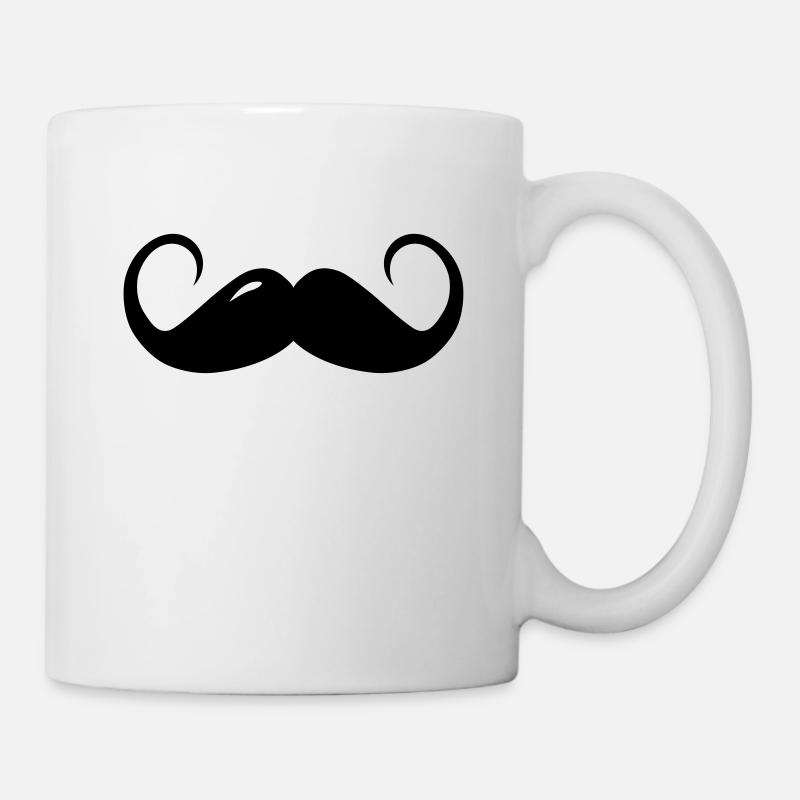Schnurrbart mit Locken - Tasse - Weiß