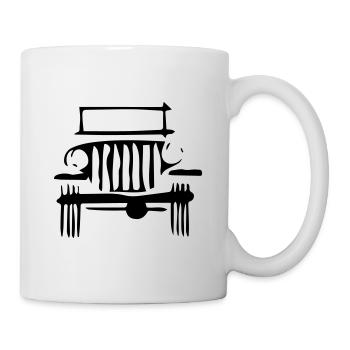 Vieille jeep - Mug blanc - blanc - Droite