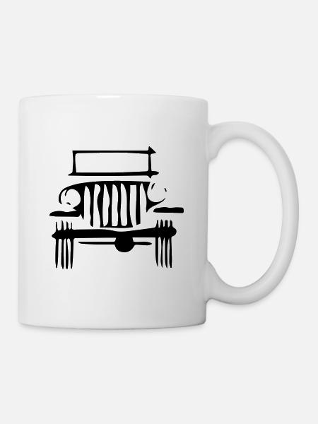 Vieille jeep - Mug blanc - blanc