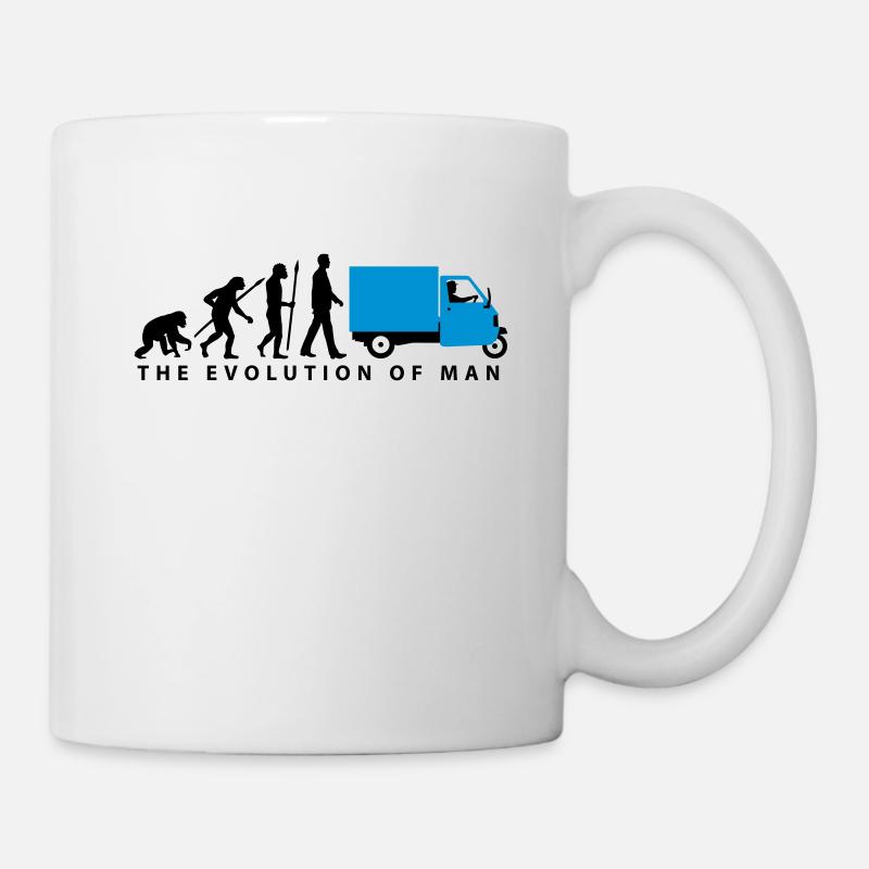 evolution_of_man_Piaggio Ape_092014_b_2c - Tasse - Weiß