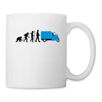 evolution_of_man_Piaggio Ape_092014_a_2c - Tasse - Weiß - Rechts