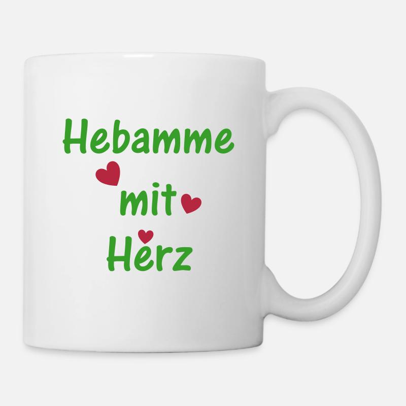 Hebamme mit Herz - Tasse - Weiß