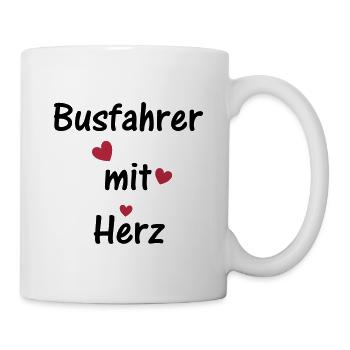 Busfahrer mit Herz - Tasse - Weiß - Rechts