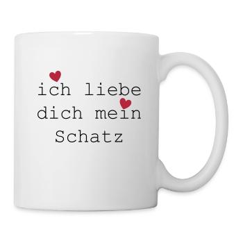 Ich liebe dich mein Schatz mit Herz - Tasse - Weiß - Rechts