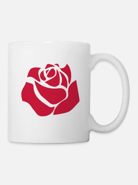 Rose - Tasse - Weiß