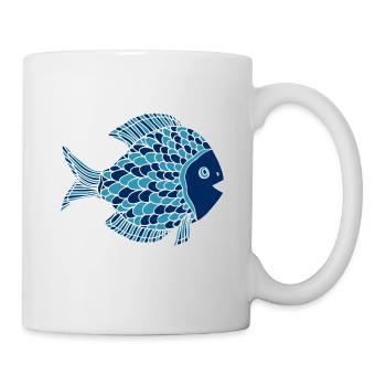 Poisson Bleu - Mug blanc - blanc - Droite