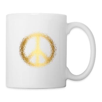 peace-Zeichen gold - Tasse - Weiß - Rechts