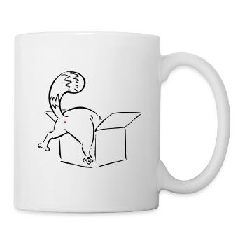 Cat in a Box Cat No No middle finger funny - Mug - white - Right