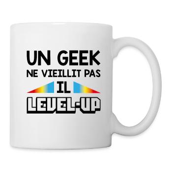Un geek ne vieillit pas, il level-up - Mug blanc - blanc - Droite
