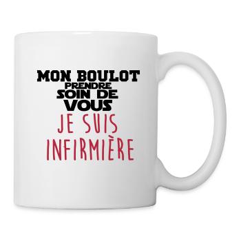 je suis infirmière - Mug blanc - blanc - Droite