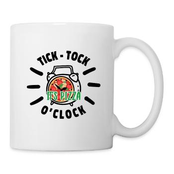 Tick Tock It's Pizza O' Clock Pizza Lover Italian - Tasse - Weiß - Rechts