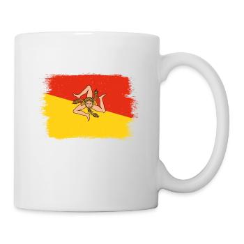 Drapeau de la Sicile Italie Palerme Trinacria Italia - Mug blanc - blanc - Droite