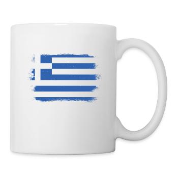 Griechenland Flagge Hellas Athen Griechische Fahne - Tasse - Weiß - Rechts