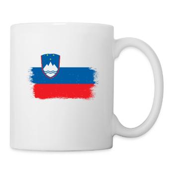 Slowenien Flagge Balkan Slowenische Fahne Vintage - Tasse - Weiß - Rechts