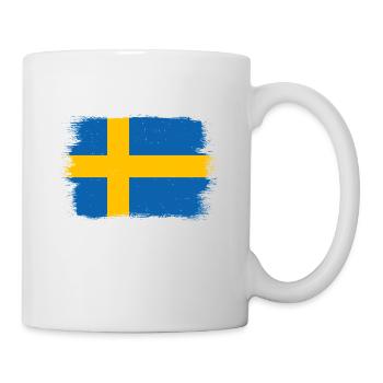 Schweden Flagge Skandinavien Schwedische Fahne - Tasse - Weiß - Rechts