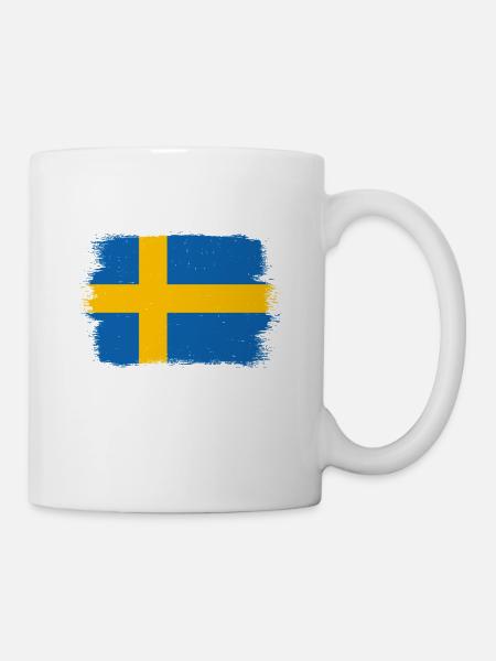 Suède Drapeau Scandinavie Drapeau suédois - Mug blanc - blanc