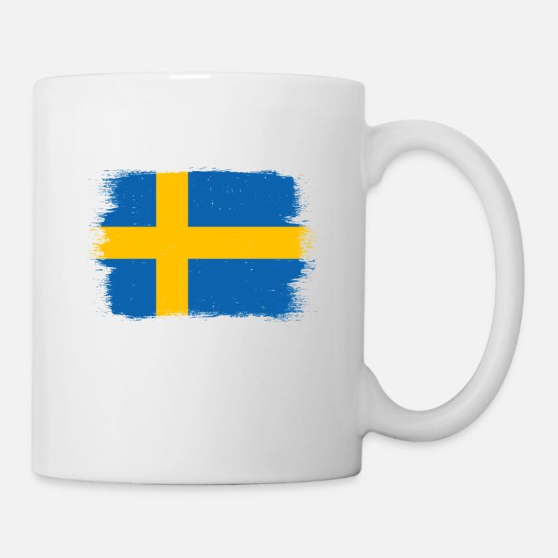 Suède Drapeau Scandinavie Drapeau suédois - Mug blanc - blanc
