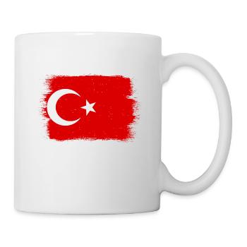 Drapeau de Turquie Utilisé Look Drapeau Turc Vintage - Mug blanc - blanc - Droite
