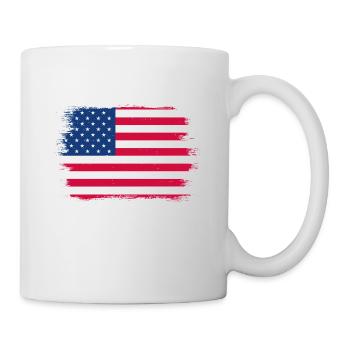 USA Flagge Amerika Fahne Stars & Stripes Patriot - Tasse - Weiß - Rechts