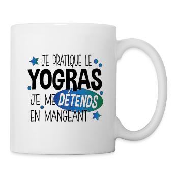 Yogras Yoga Détendre Manger Cadeau Humour Food - Mug blanc - blanc - Droite