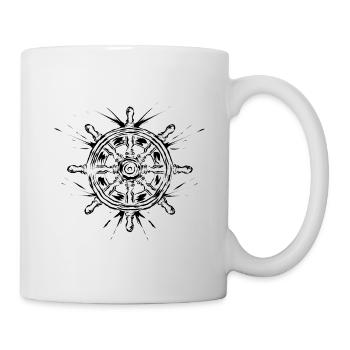 Steuerrad Boot Kapitän - Tasse - Weiß - Rechts