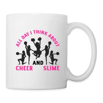 All Day i Think About Cheer And Slime Cheerleading - Tasse - Weiß - Rechts