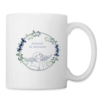 j attends ta demande - Mug blanc - blanc - Droite