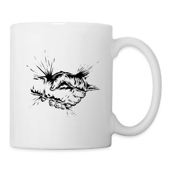 Poignée de main - Mug blanc - blanc - Droite