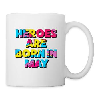 Les héros naissent en mai - Mug blanc - blanc - Droite