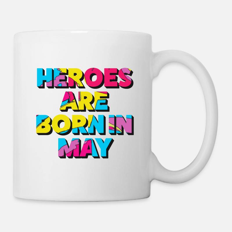Les héros naissent en mai - Mug blanc - blanc