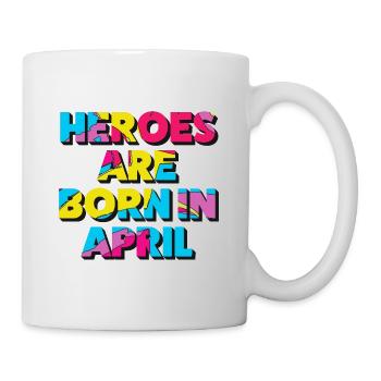 Les héros naissent en avril - Mug blanc - blanc - Droite