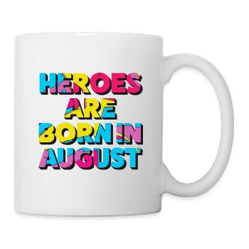 Les héros naissent en août - Mug blanc - blanc - Droite