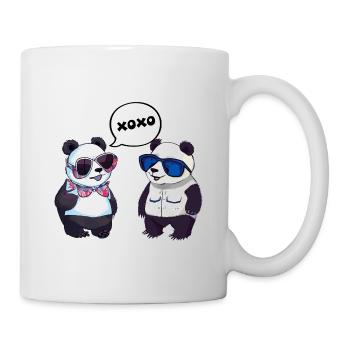 Cool panda design with two cute pandas - Mug - white - Right