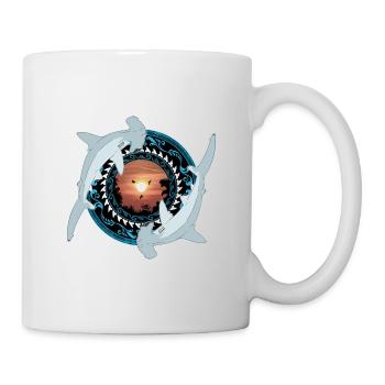 Hammerhai Hawaiianisch - Tasse - Weiß - Rechts
