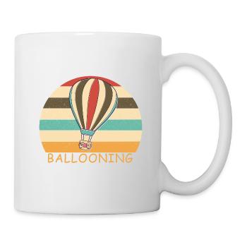 Heißluftballon & Ballon Fahrer Geschenk - Tasse - Weiß - Rechts