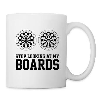 Stop Looking At My Board Dart Player Darting Dartb - Mug - white - Right