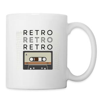 Retro Design Kassette - Tasse - Weiß - Rechts