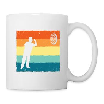 Retro Graphic Dart Player Darts Dartboard Bullseye - Mug - white - Right