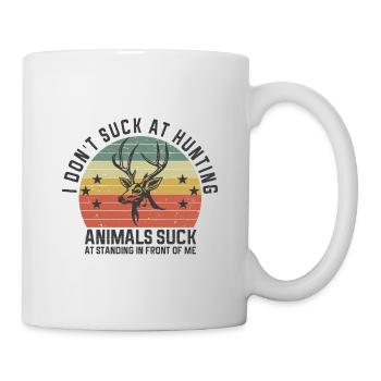 Jagen Jagdspruch & Jäger Geschenkidee - Tasse - Weiß - Rechts