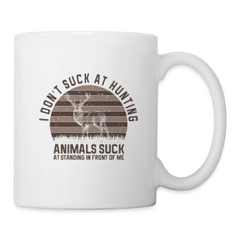 Jagen Jagdspruch & Jäger Geschenkidee - Tasse - Weiß - Rechts