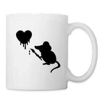 Artist Mouse with Brush Heart - Mug - white - Right