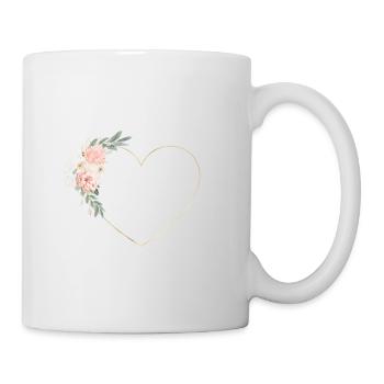 Modern Pastel Flower Heart Customizable - Mug - white - Right